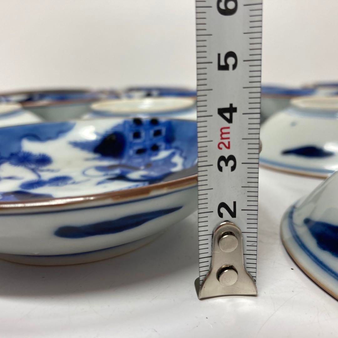 ・古伊万里　染付　人物画　小皿山19枚直径11.5 東K5-0805①タサコサ 古伊万里 染付 人物画 小皿山19枚直径11.5 東K5-0805①タサコサ