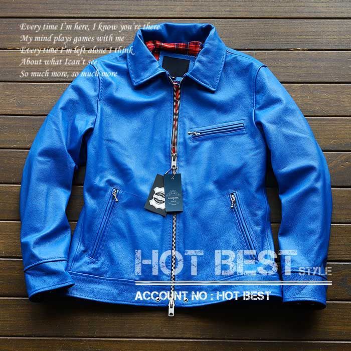 □Gabriel ・レア色 最上級カウハイド 革ジャン メンズ 