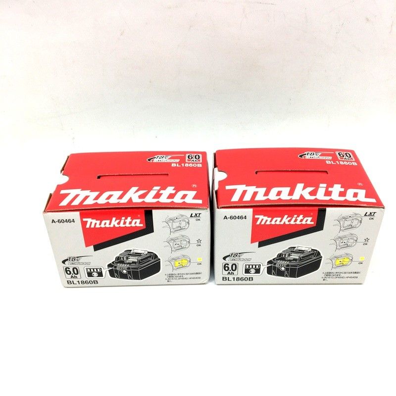 使用小 純正 Makita マキタ リチウムイオン バッテリ 18V BL1860B 6.0Ah 108Wh 2個 セット 使用小 純正 Makita マキタ リチウムイオン バッテリ 18V BL1830B 3.0