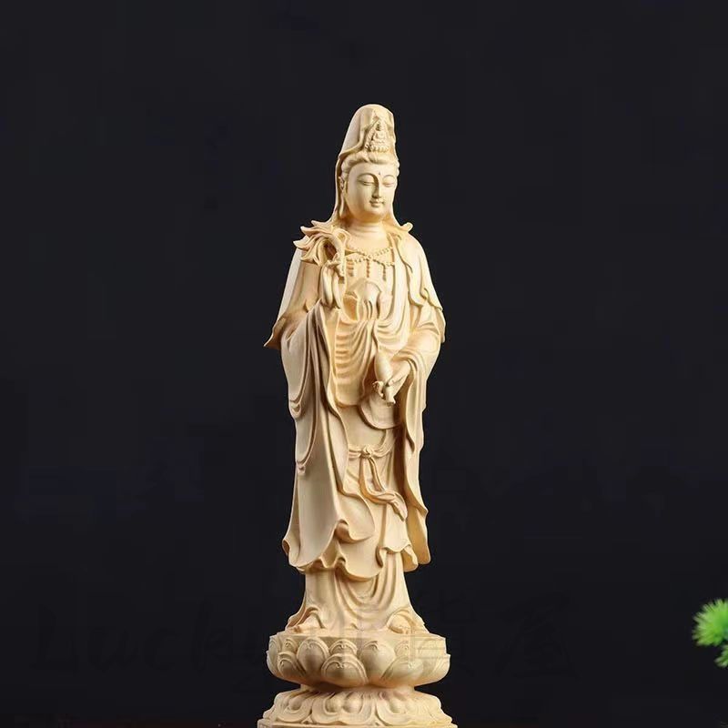 仏教美術 阿弥陀如来 観音菩薩 大勢至菩薩像 三尊立像 ツゲ 木彫