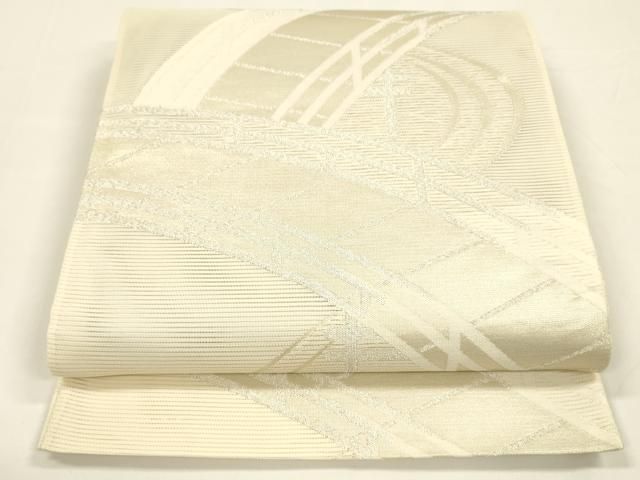 平和屋着物＊夏物 六通柄袋帯 渡橋流水文 銀糸 正絹 DAAY8174cm