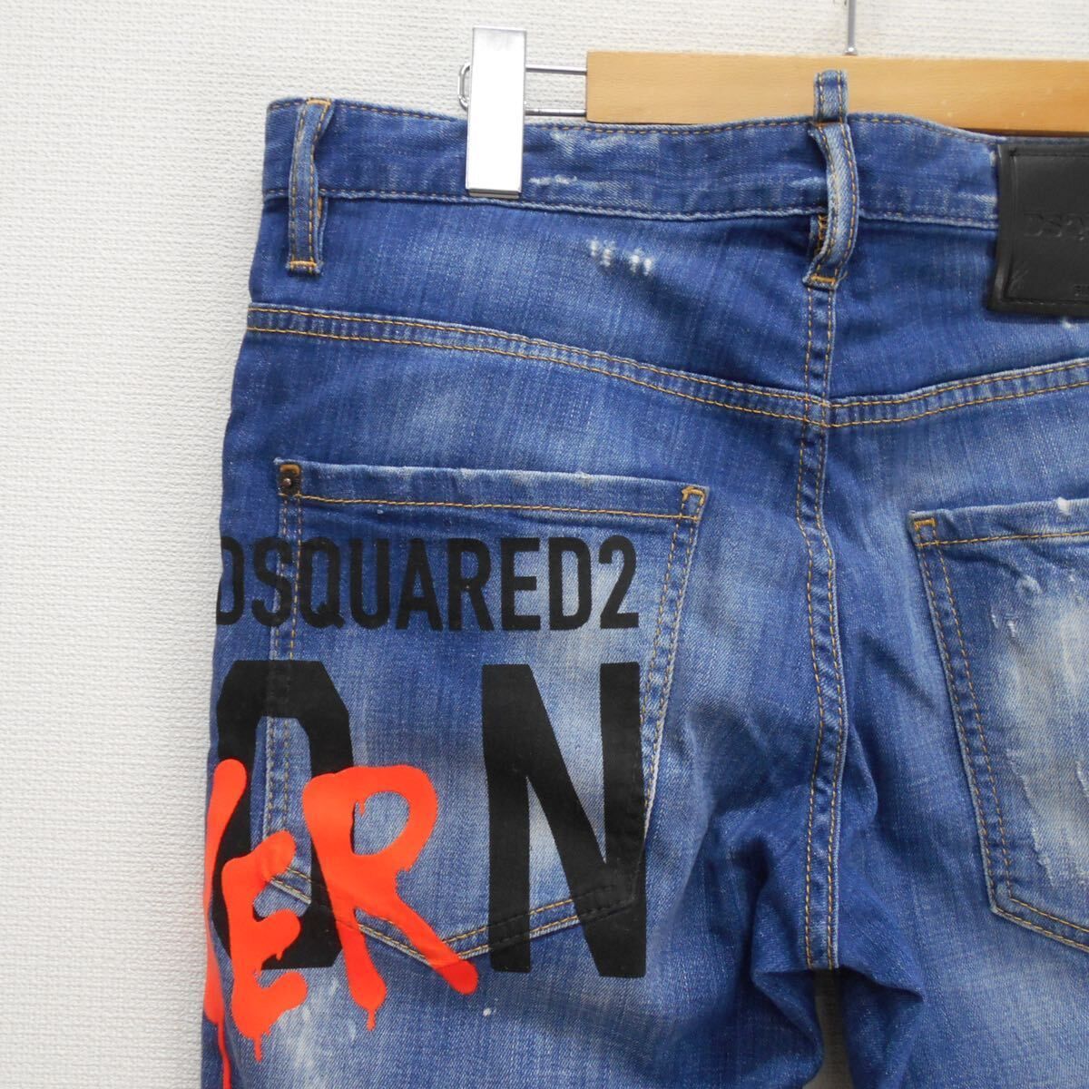 DSQUARED2 ディースクエアード S79LA0040 22SS ICON MEDIUM WASH SKATER JEANS ジーンズ デニムパンツ  ダメージ加工 ペイント 48 10117044 - メルカリ