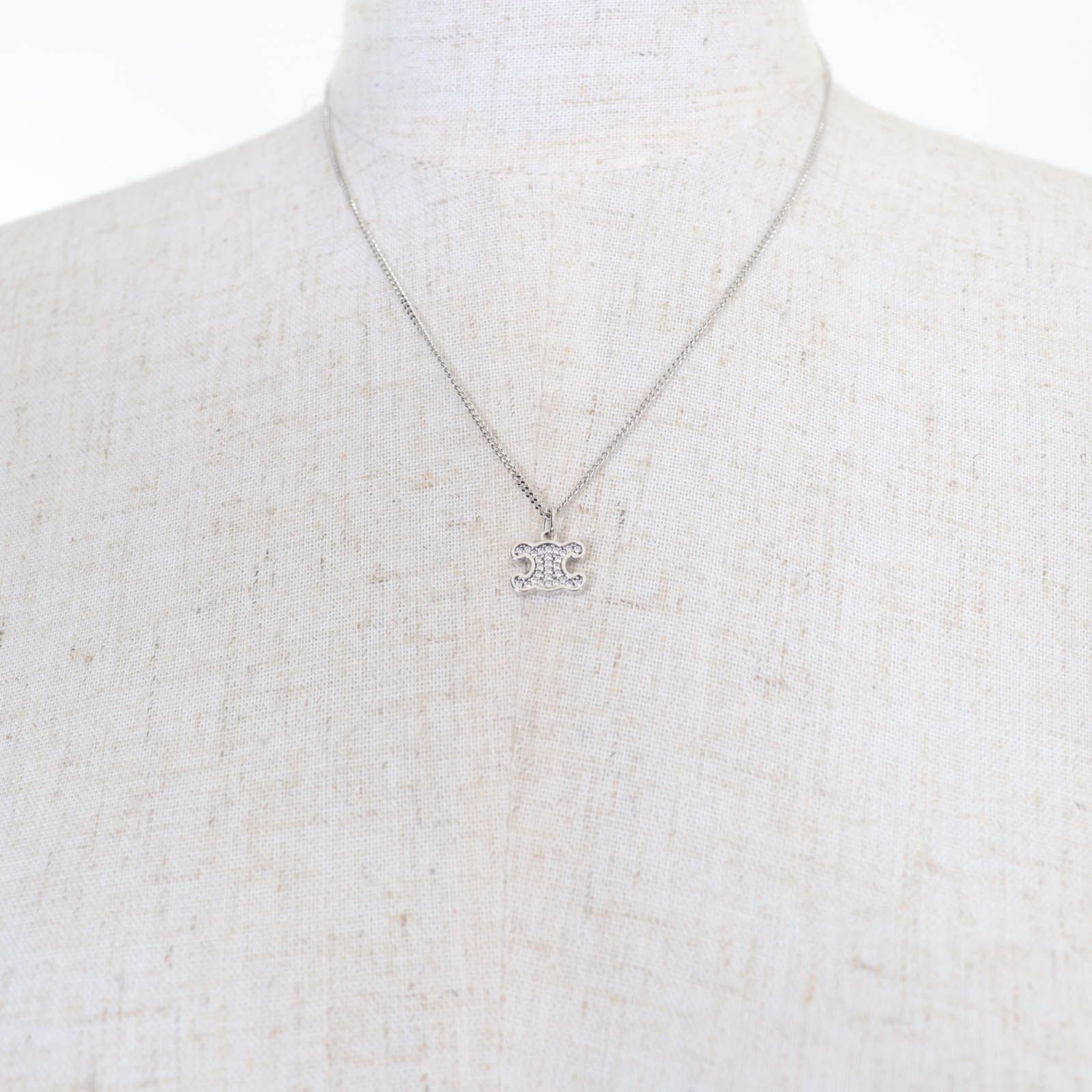 極美品☆CELINE セリーヌ トリオンフ ラインストーン ネックレス