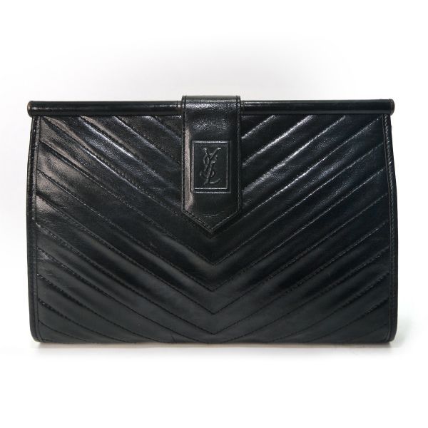 極美品 Yves Saint Laurent レザー クラッチバッグ ファスナー Yves Saint Laurent イヴサンローラン セカンドバッグ クラッチ