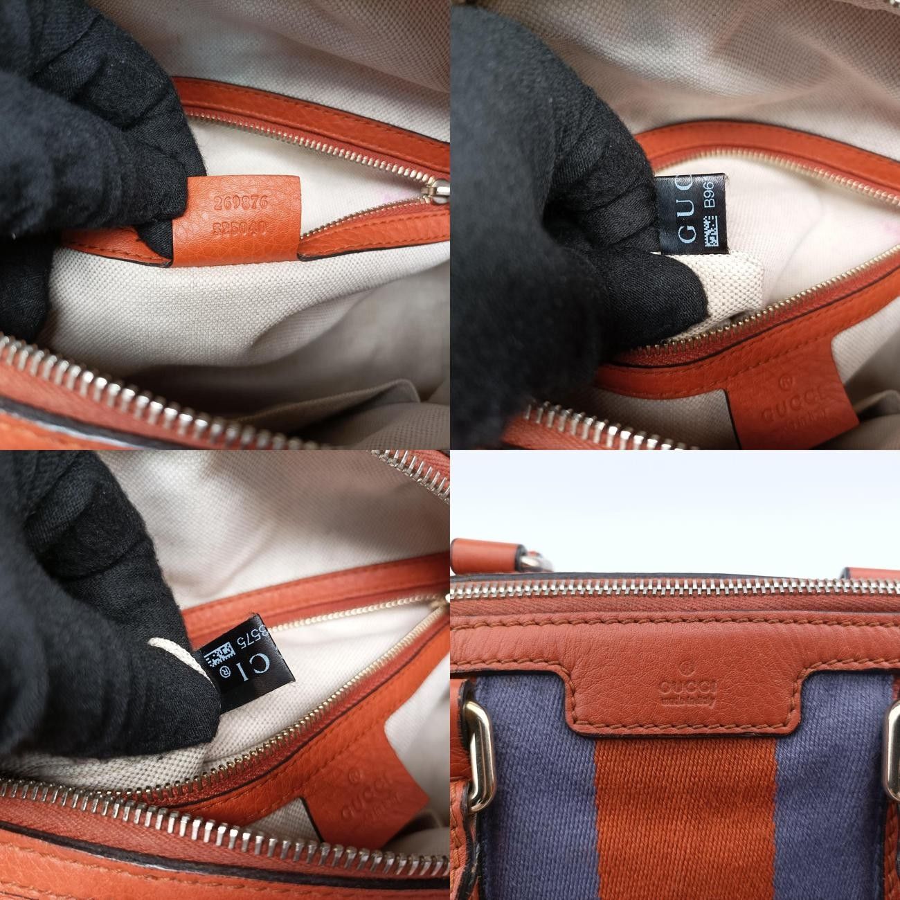 グッチGucciシェリーラインパープル×オレンジレザー269876B9613575