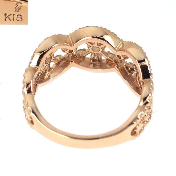 セイレーンアズーロ K18PG ローズカット ダイヤモンド リング 0.08ct  
