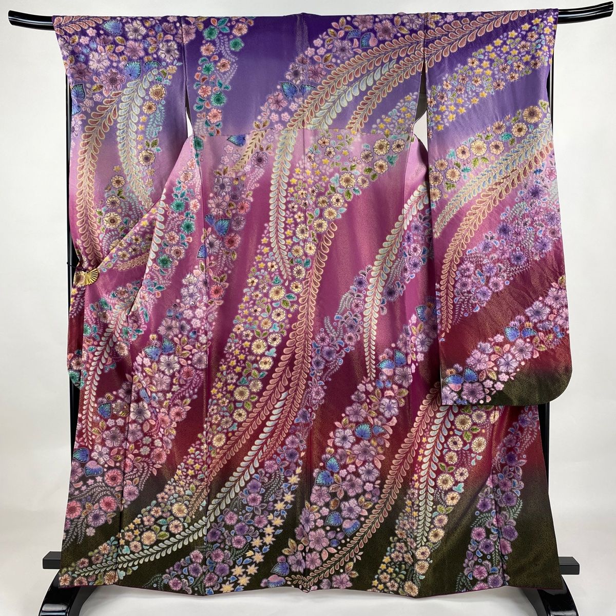 振袖 豪華 辻ヶ花 絞り 金通し 身丈164cm 振袖 身丈164cm 裄丈69cm L 袷 辻が花柄 金通し 絞り ピンク