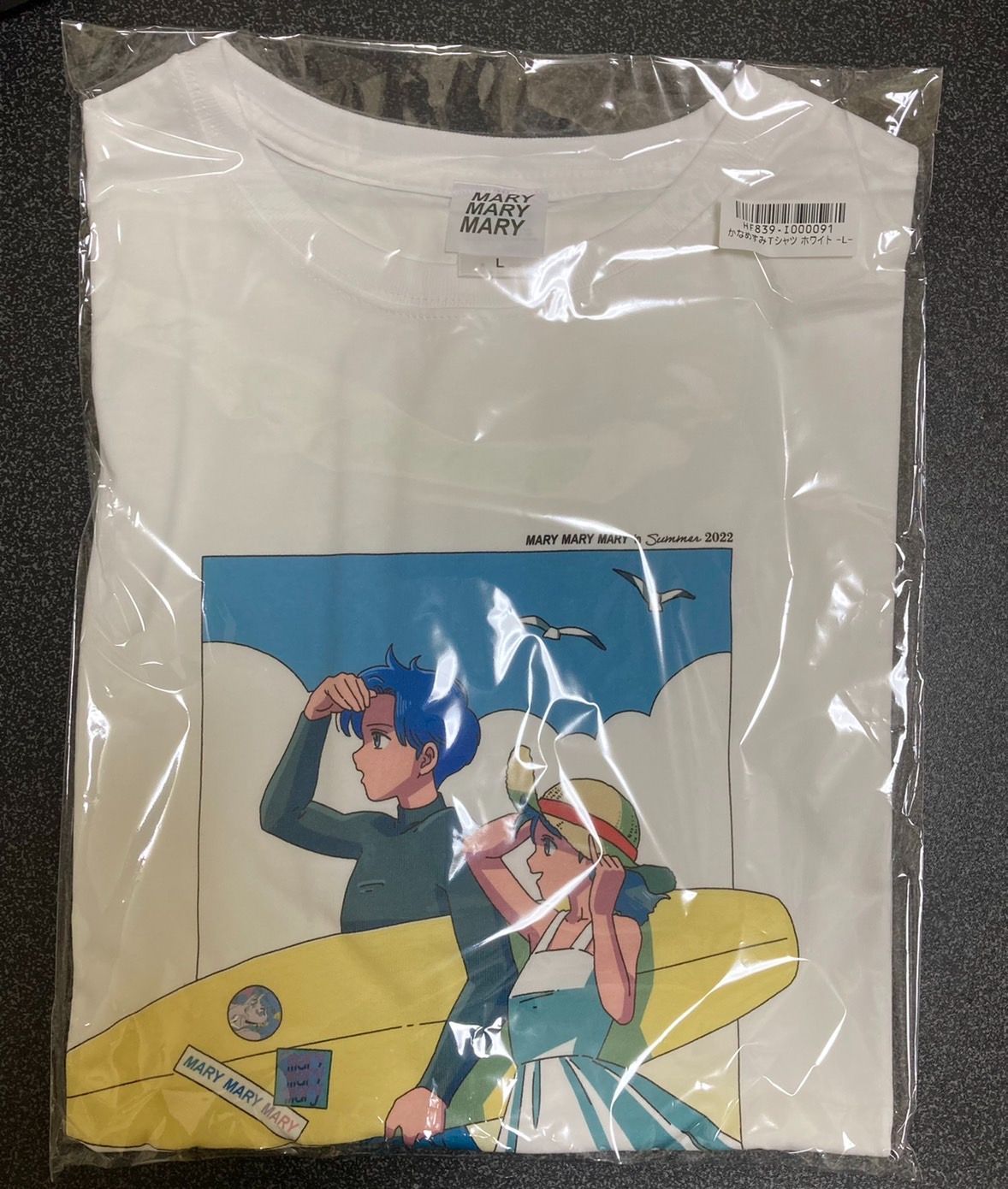 MARY MARY MARY 森永コラボ Tシャツ L 森永フローズンラムネ × マリマリマリー マリマリマリーの