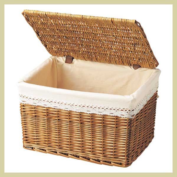 フランスアンティーク栗の皮バスケット 大きめかご Basket