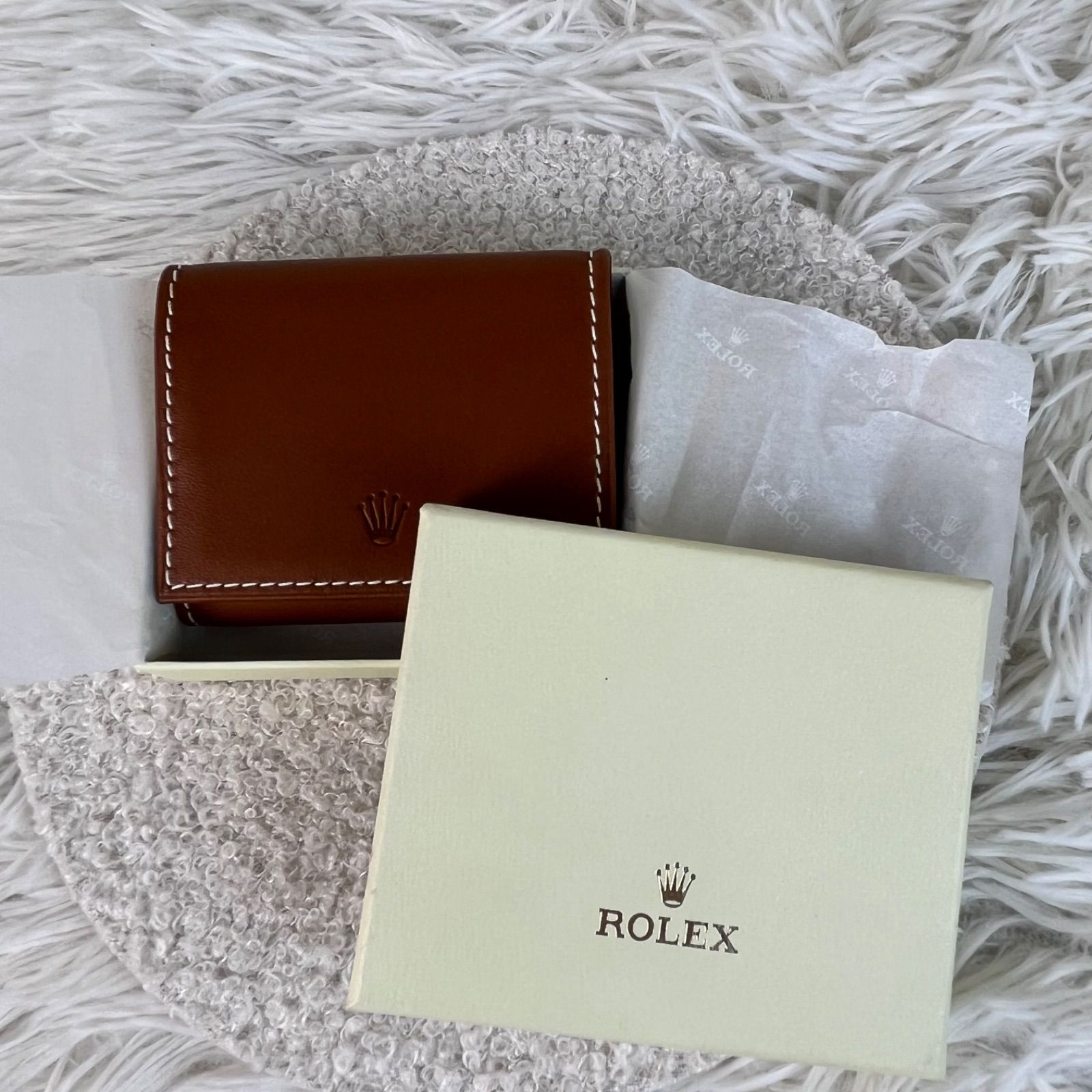 Rolex コインケース　(非売品) 未使用級 非売品 ROLEX コインケース レザー ブラウン - メルカリ