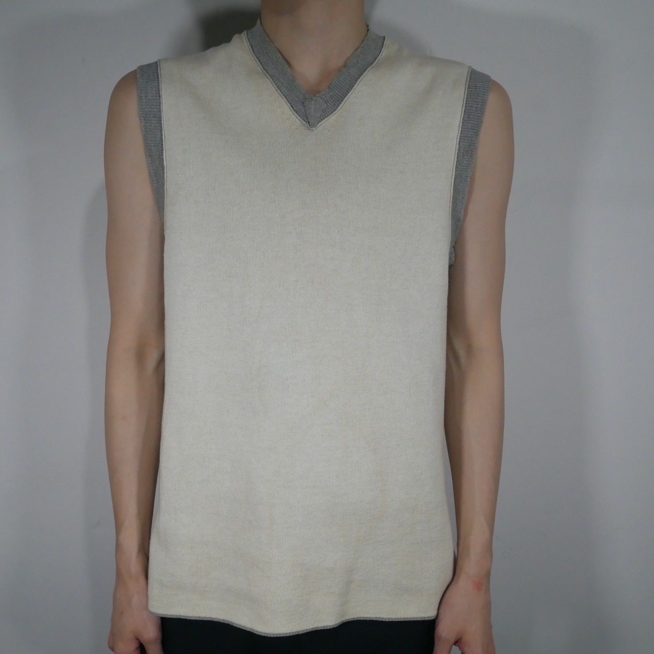 ad2003 comme des garçons homme plus message designed reversible vest