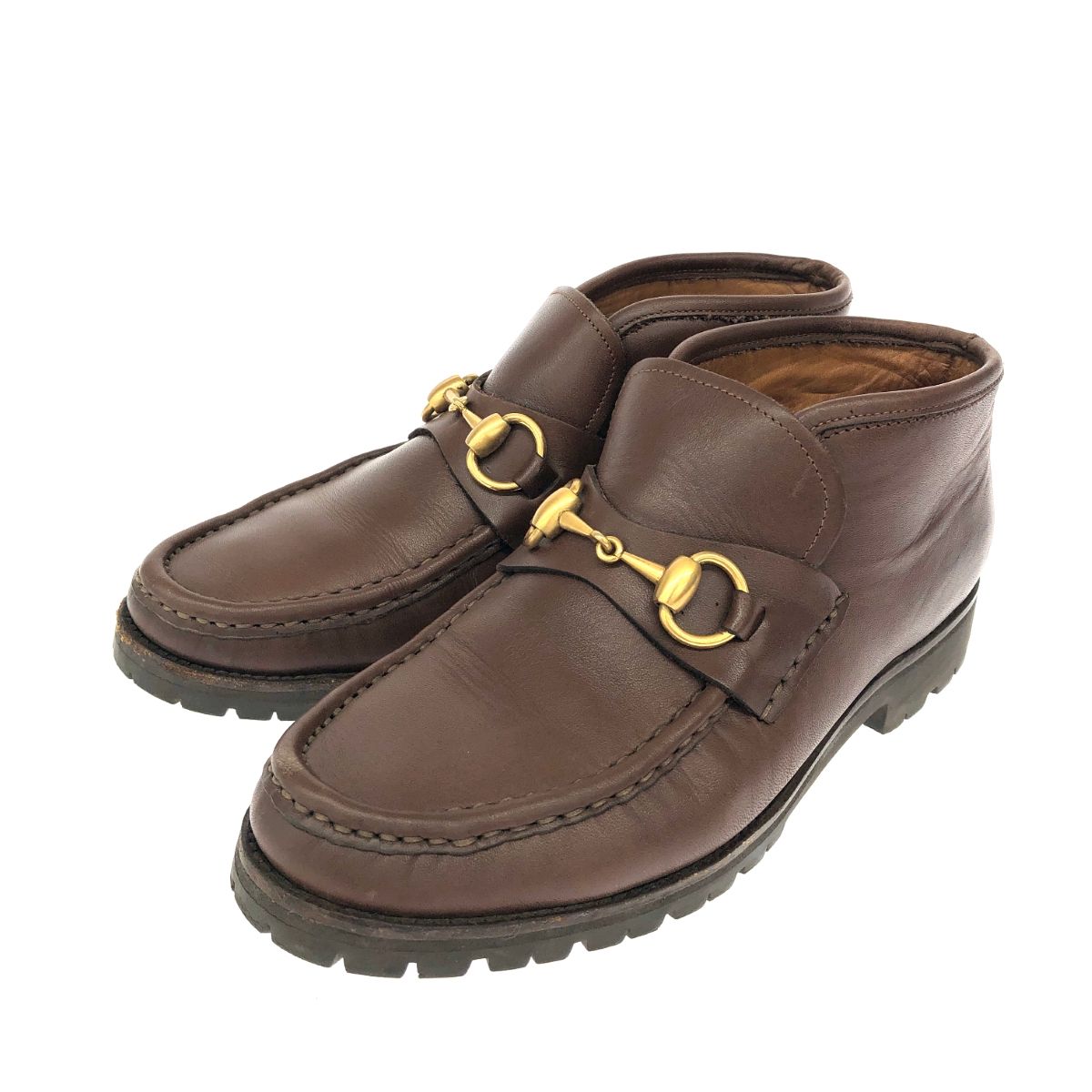 GUCCI グッチ レザーシューズ 表記サイズ 7 ホースビット ブラウン レディース 241011011767