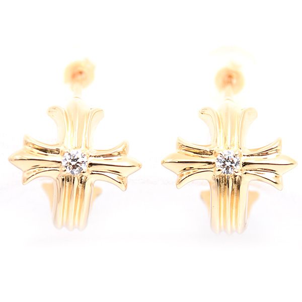 CHROME HEARTS CUT OUT BS FLRフレア スタッドピアス（クロム