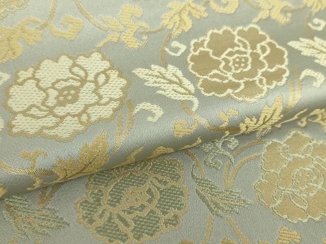 平和屋着物○西陣織 陰山織物謹製 箔屋清兵衛 六通柄袋帯 牡丹唐草