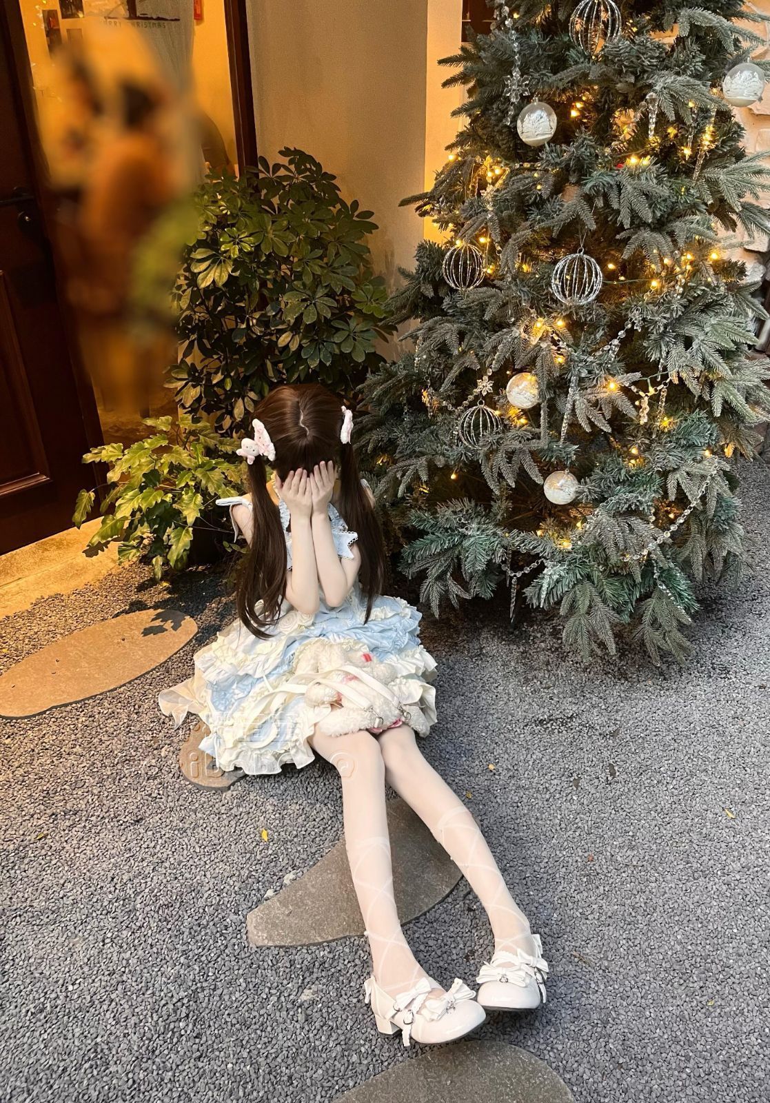 新品未使用 【芙蝶之心】Lolitaブルー/ピンクホルタードレス ゴシック