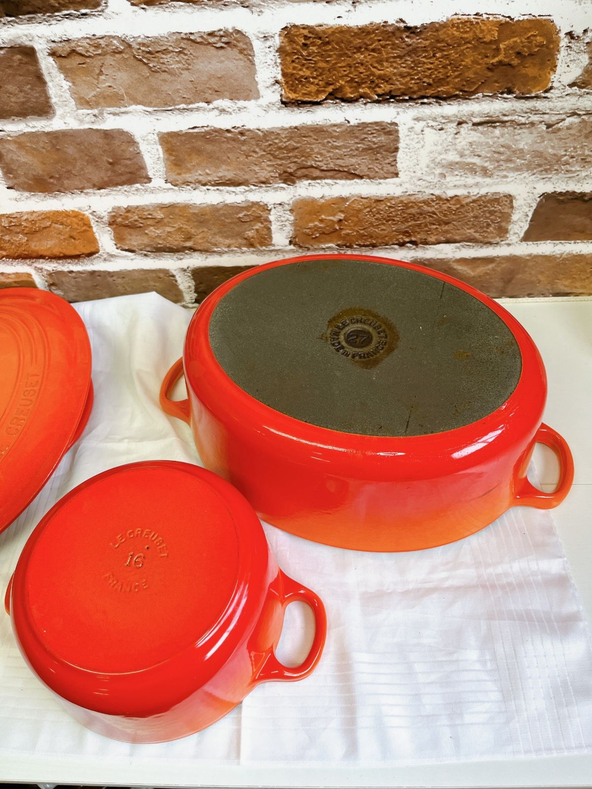 LE CREUSET/ルクルーゼ　ココットオーバル＆ココットロンド　27cm＆16㎝セット　オレンジ