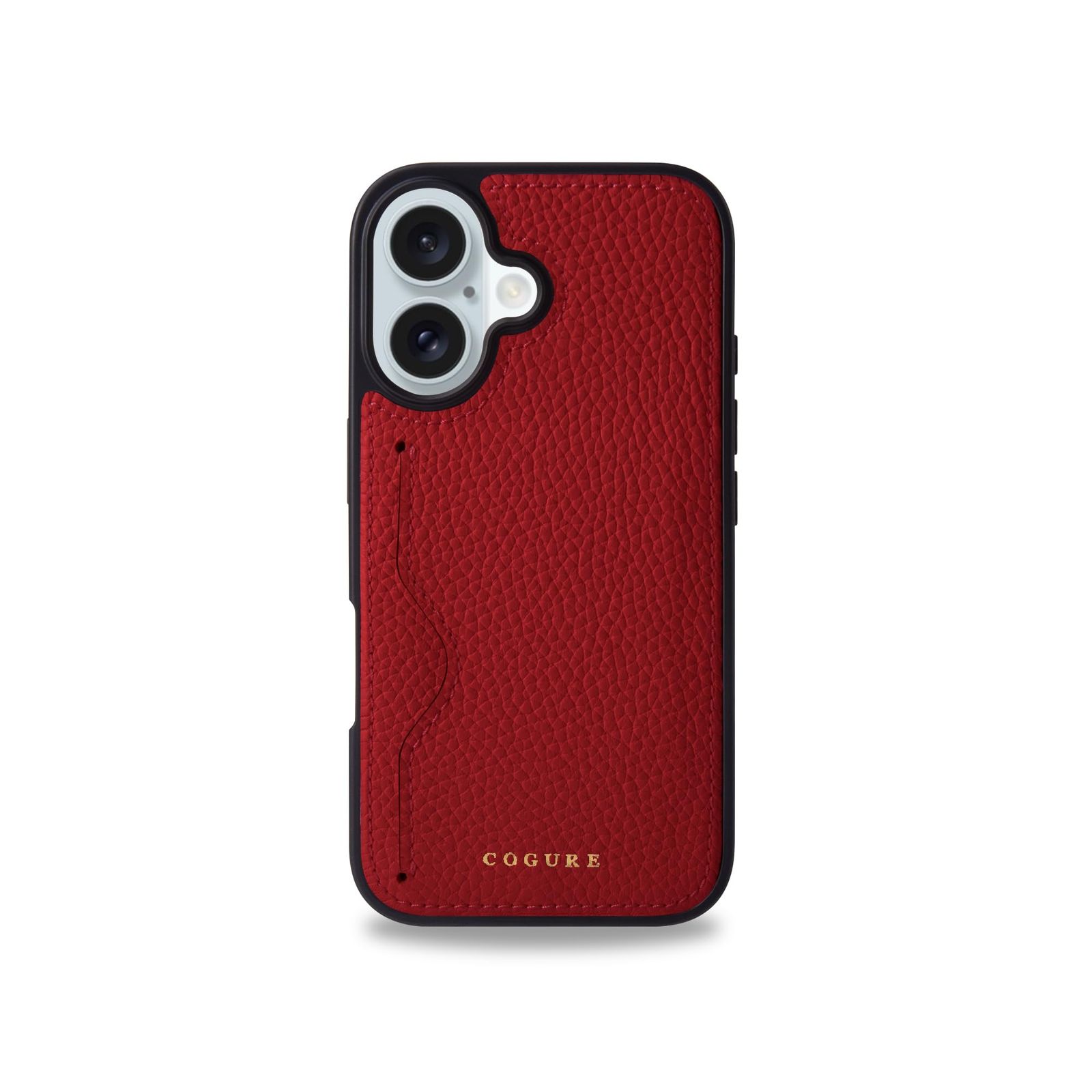 数量 シンプル カード入れ おしゃれ シュリンクカーフレザー 本革 ギフトボックス付き ケース COPC1 iPhone16 レッド Red コグレ