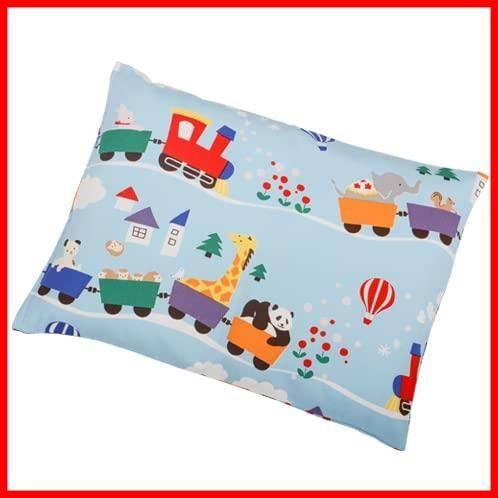 【迅速発送】Living in peace 枕 子ども用 思いやり枕 洗える 約29×39×5 頭にフィット 取り外せる かわいい絵柄 カバー付き 日本製 キッズ 子供 小さめ 低め (汽車)