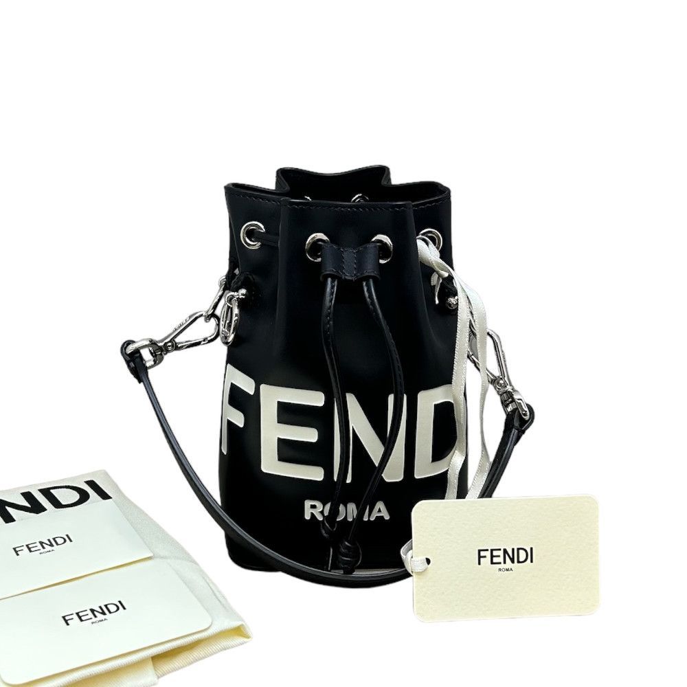 新品 FENDI モントレゾール ミニ ロゴ レザー バケットバッグ