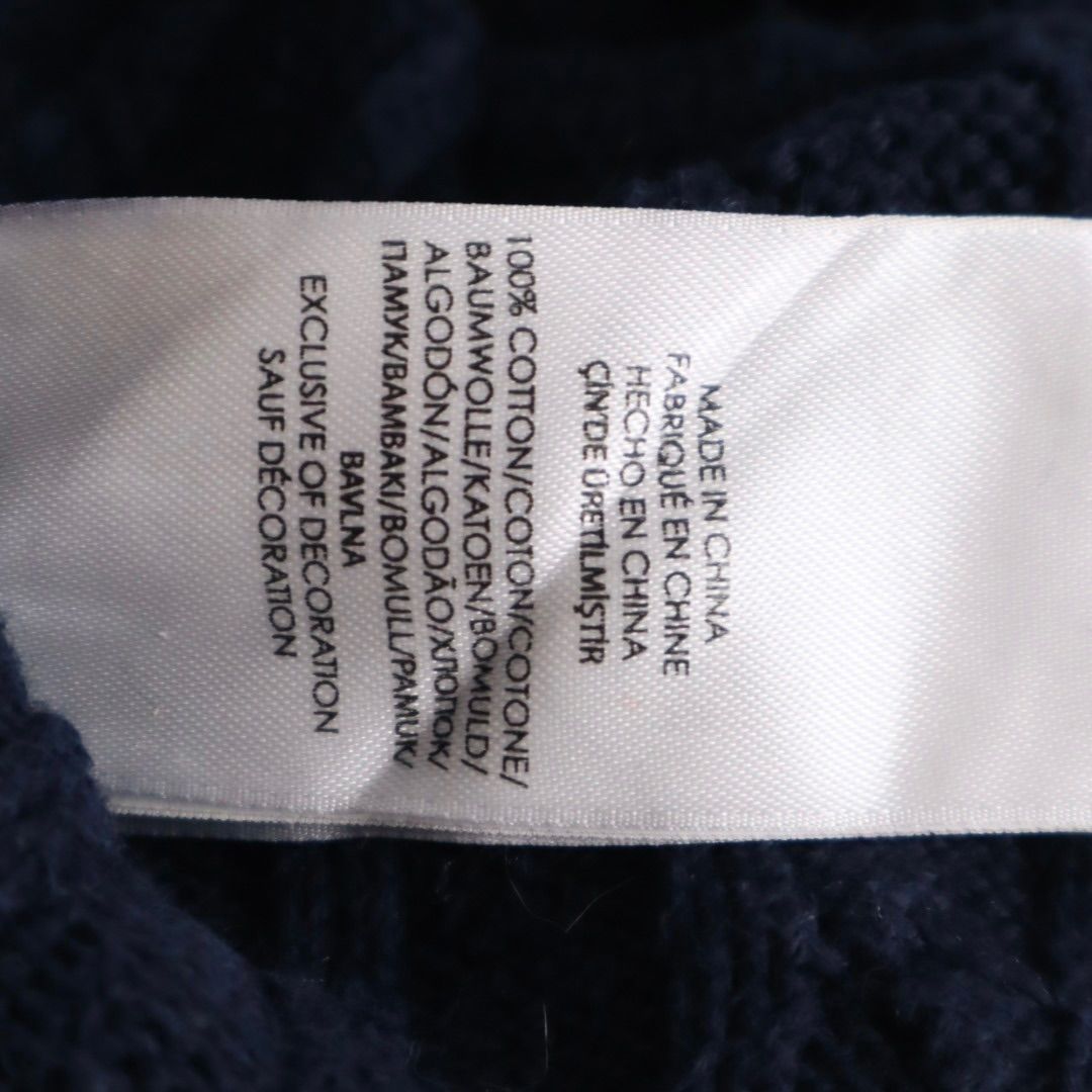 美品　現行タグ　ポロ　ラルフローレン　ネイビー　ニット　セーター　刺繍ロゴ POLO RALPH LAUREN ポロラルフローレン 現行タグ コットン