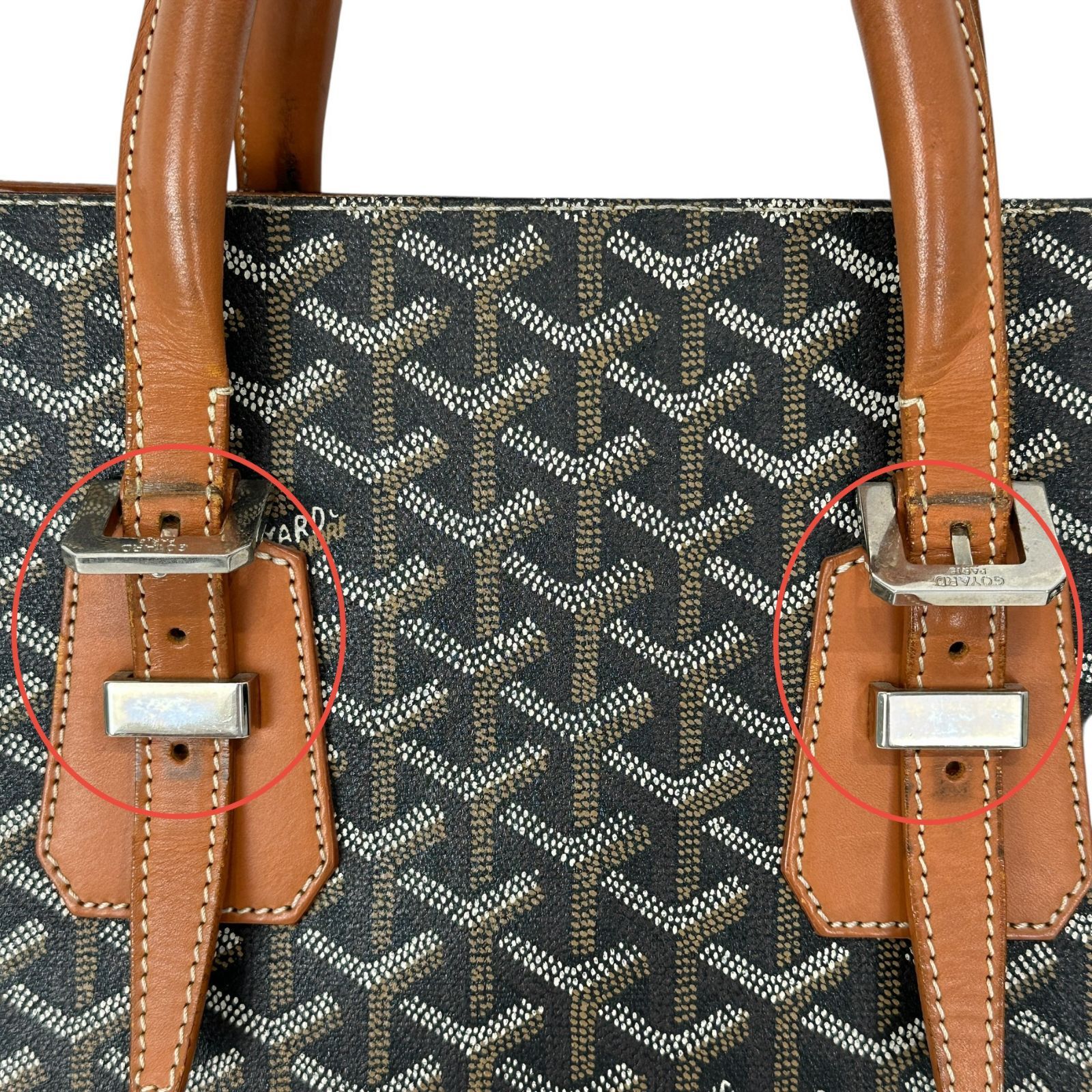 GOYARD】ゴヤール コモールPM ヘリンボーン柄 ブラウン系 茶 PVC 