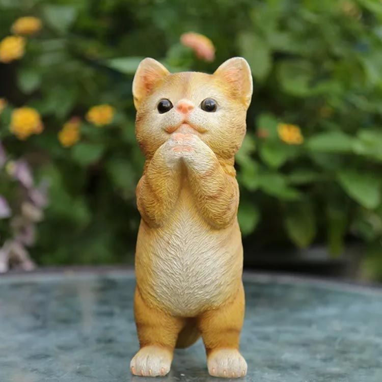 猫 置物 かわいい アニマル 雑貨 ガーデンオーナメント