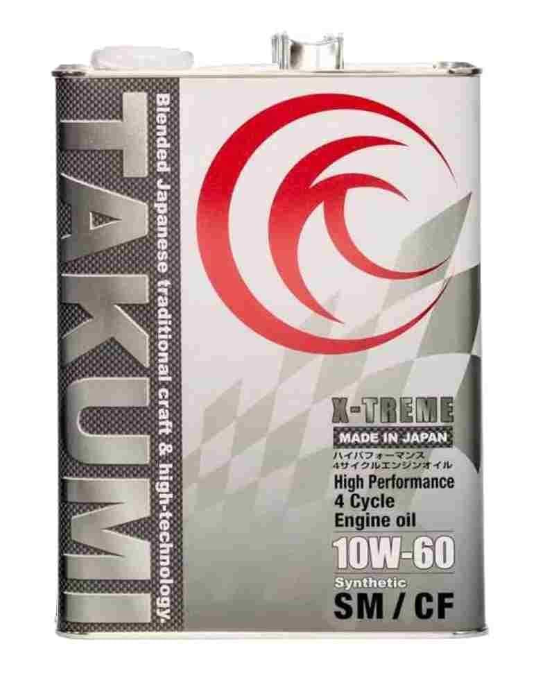 TAKUMIモーターオイル AKTJAPAN エンジンオイル 10W-60 4L 4輪ガソリン ディーゼル車用 化学合成油 サーキットスペック