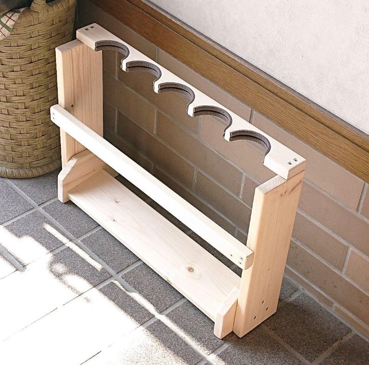 【国産】 スタイリッシュ バットスタンド 自立型 5本用 天然木製 完成品 その他