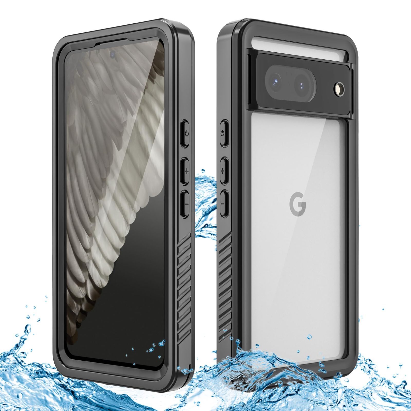 Google Pixel 8 ケース 防水ケース クリア 完全 防水 防塵 防雪 耐衝撃 360全面保護 クリア前カバーと透明バックカバーの組み合わせ Google Pixel8 スマホケース ストラップ付き 米軍MIL規格取得 グー