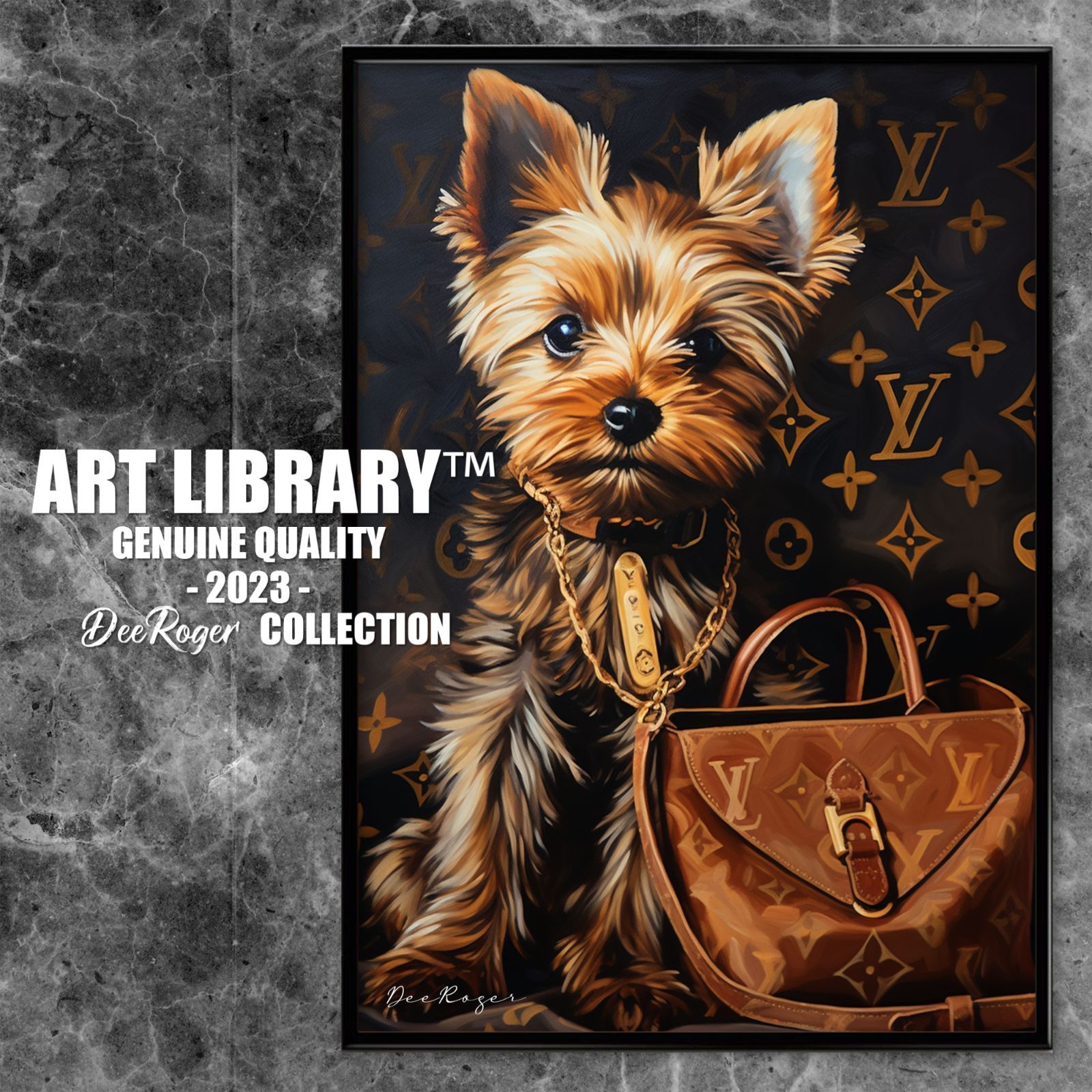 Louis Vuitton Dog Art 額付き ドッグ アートポスター 犬