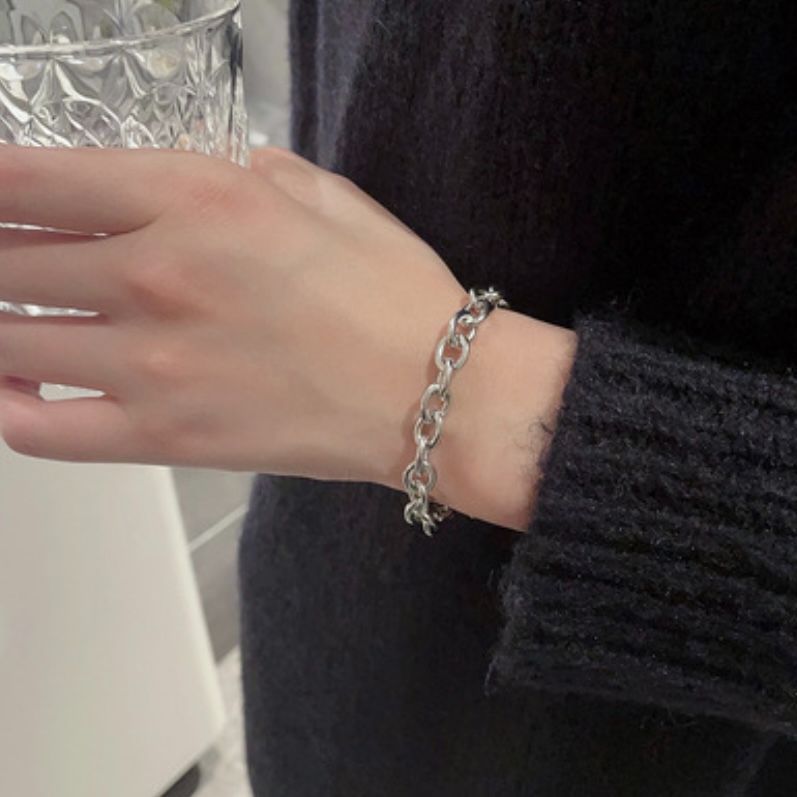 マンテルブレスレット シルバー チェーン メンズ シンプル シルバーブレスレット アクセサリー マンテル レディース ギフト ステンレス 韓国 thumbnail 2
