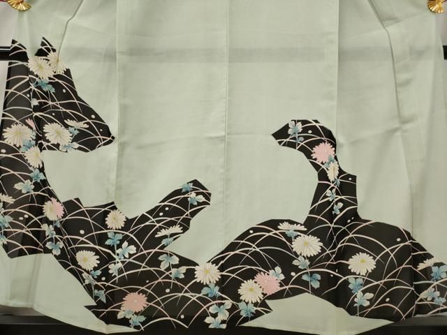 平和屋着物＊夏物 訪問着 絽 草花文 銀彩 正絹 逸品 AAAV9638st - メルカリ