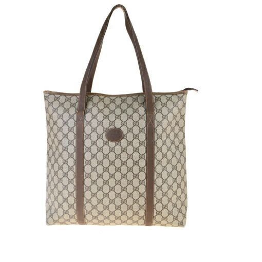 中古】 グッチ(Gucci) GG柄 インターロッキング PVC,レザー トート 