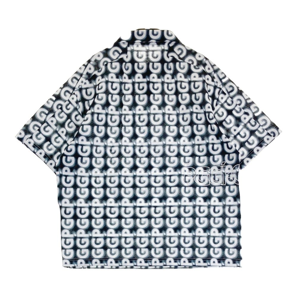 サイズ 5 PGG PEARLY GATES パーリーゲイツ モデル 半袖ポロシャツ ロゴ 総柄 ブラック系 240101538492 ゴルフウェア メンズ ストスト