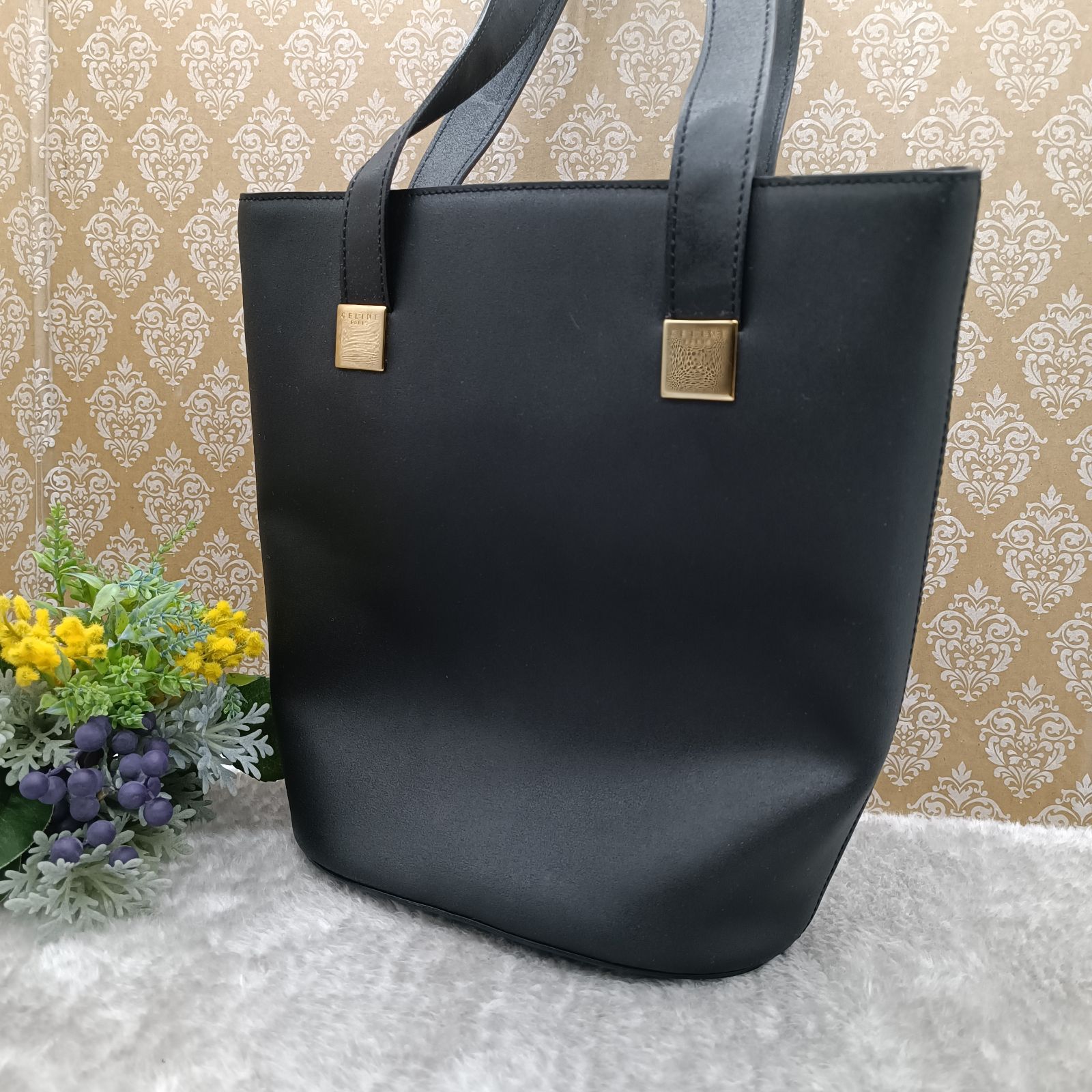 セリーヌ トートバッグ バケツ型 ゴールドプレート オールド