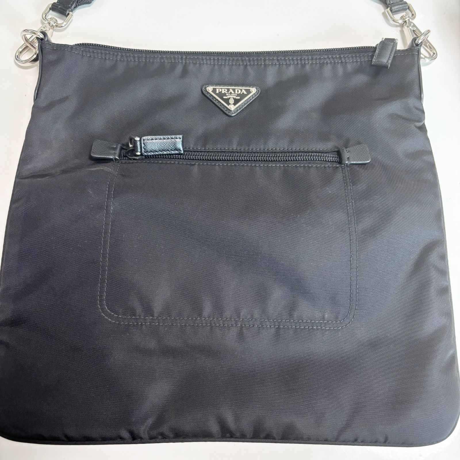 送料無料】PRADA/プラダ/ショルダーバッグ/サコッシュ/ブラック/三角 