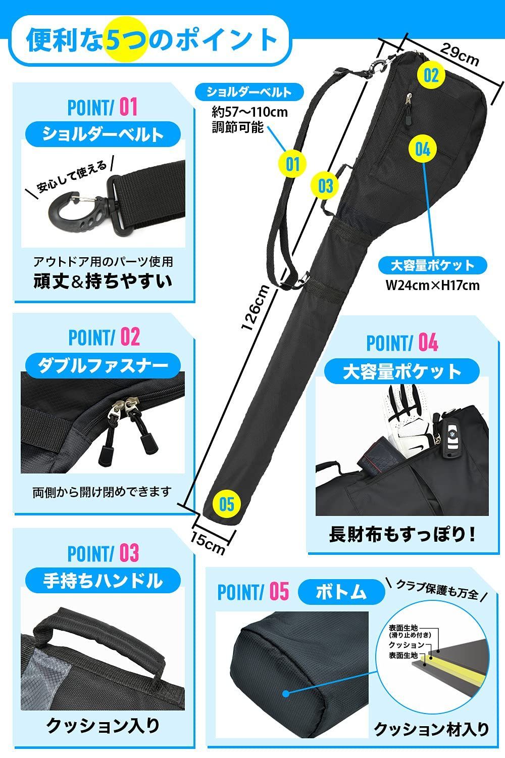 新着商品 【公式】EARTH LEAD ゴルフ クラブケース 【超軽量 大