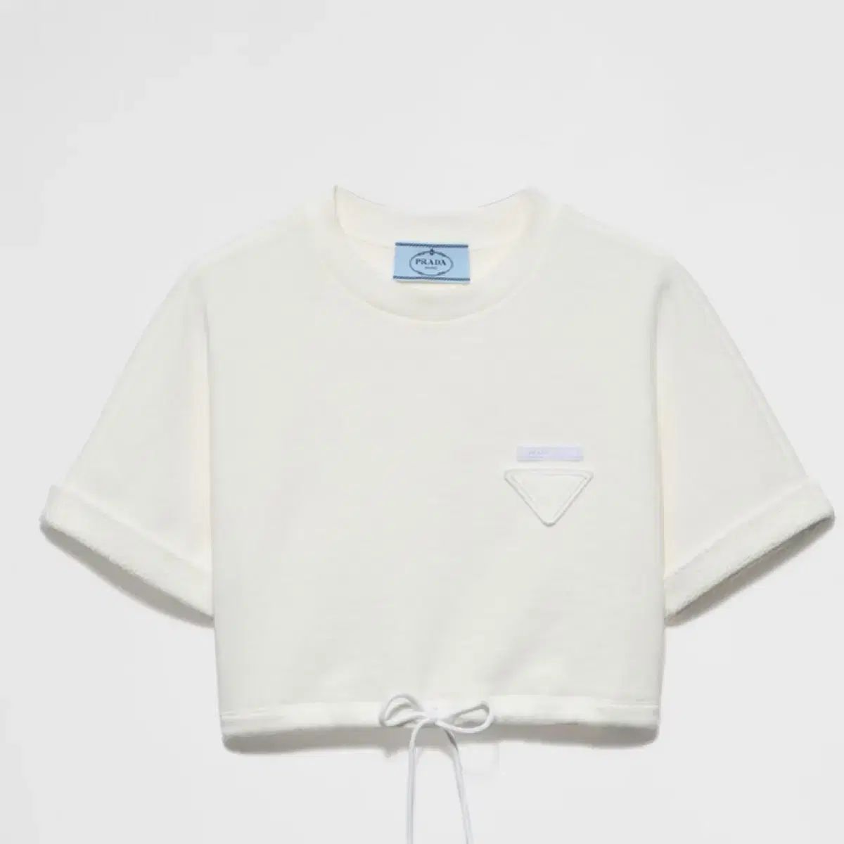 【PRADA】クロップドコットン フリース Tシャツ★XLサイズ 大人気 プラダ PRADA クロップドコットンフリースTシャツ