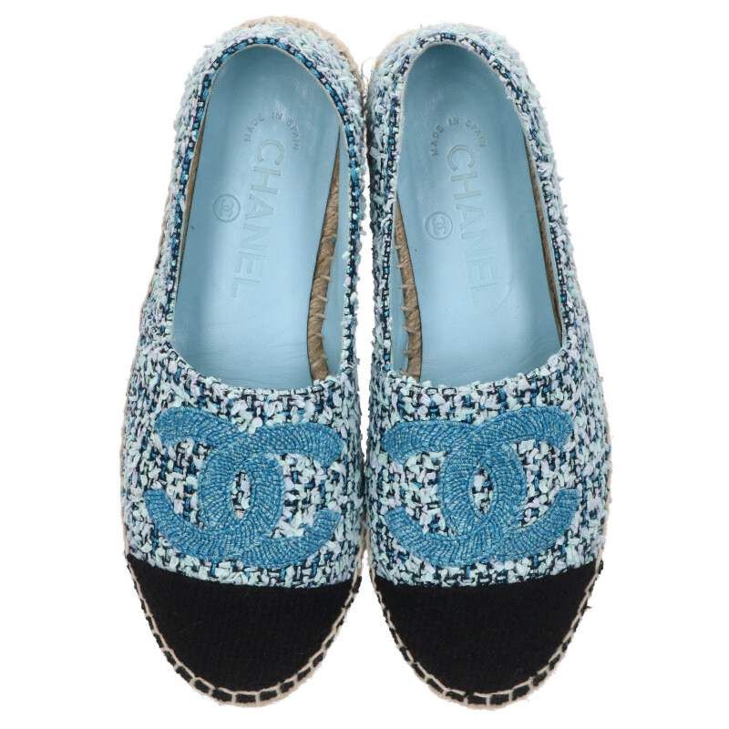 シャネル G34546 エスパドリーユツイードココマークスニーカー