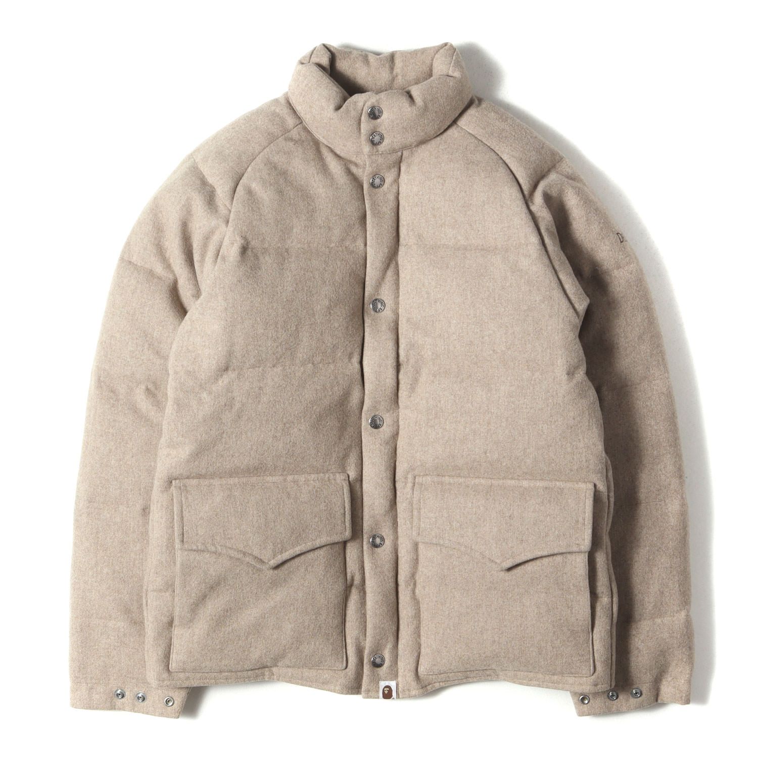 A BATHING APE ア ベイシング エイプ ジャケット サイズ:XS 00s GORE DRYLOFT ウール ダウンジャケット ベージュ アウター ブルゾン 上着 アーカイブ【メンズ】