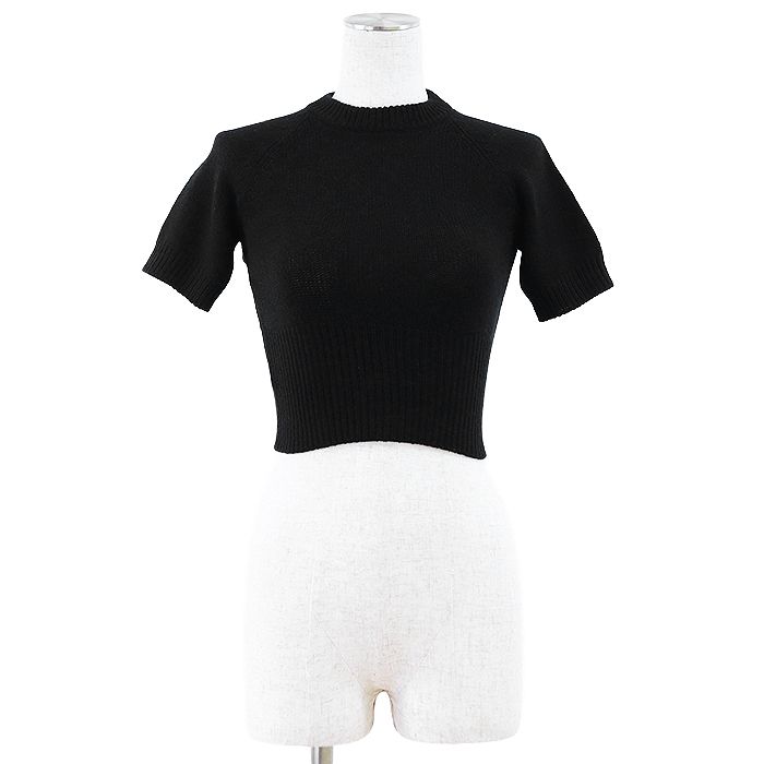 プラダ　半袖ニット 美品】PRADA プラダ セーター 2020年製 ニット クロップ カシミヤ100