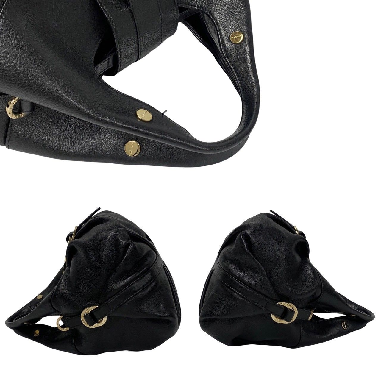未使用保管品 希少品 保存袋付き BVLGARI ブルガリ チャンドラ レザー