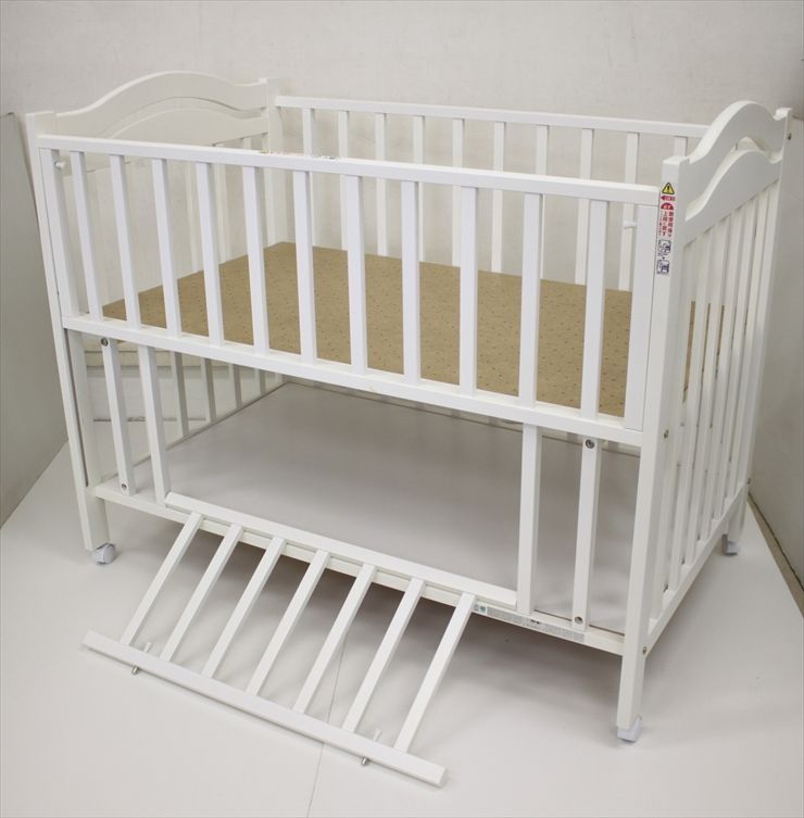 【美品】Alice ベビーベッド ハイタイプ ホワイト 日本製 日本製 ベビーベッド 「アリス WH（ホワイト）」 ハイタイプ