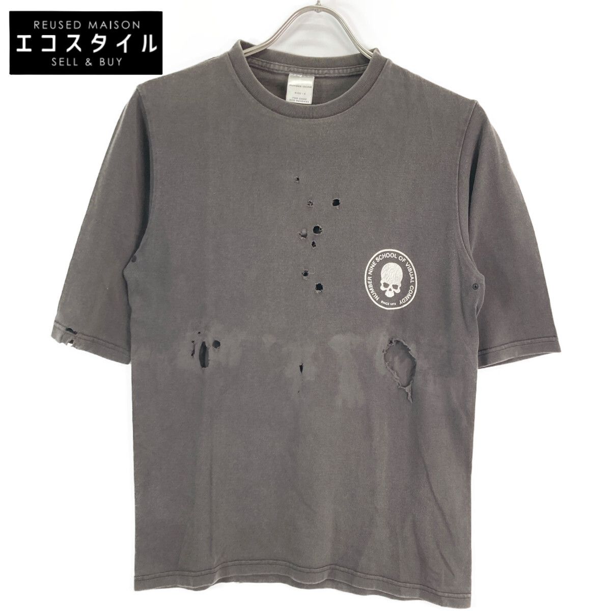 NUMBER (N)INE ナンバーナイン グレー コットン TIME期 初期 スカル T