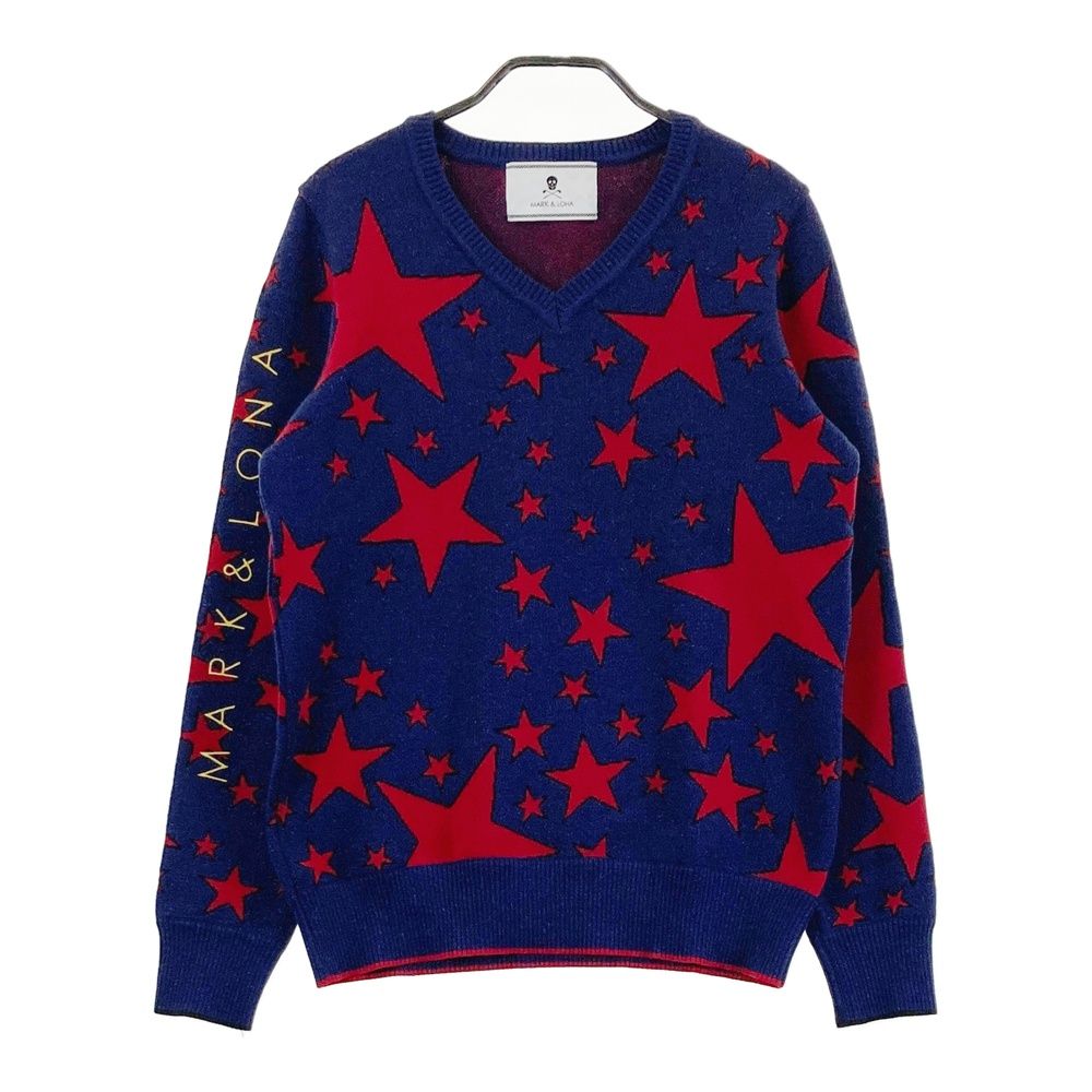 希少 MARK&LONA マークアンドロナ Vネック ニット セーター ラメ入り 