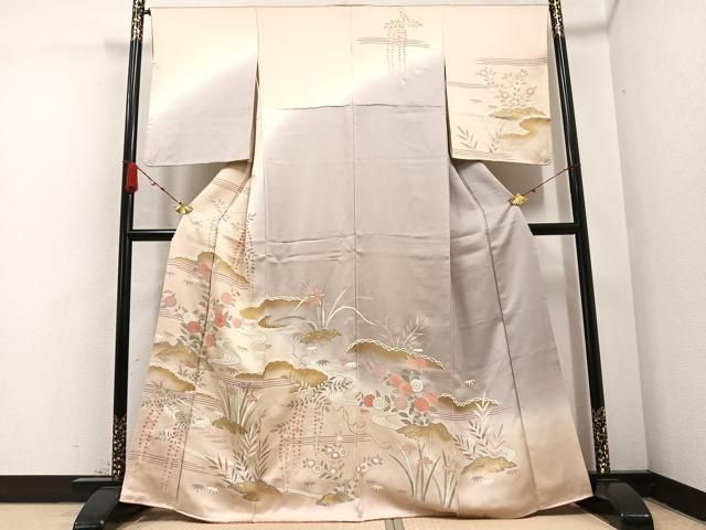 平和屋着物●訪問着　草花文　暈し染め　金彩　正絹　逸品　AABB1475ph 平和屋着物○訪問着 草花文 暈し染め 金彩 正絹 逸品 AABB1475ph