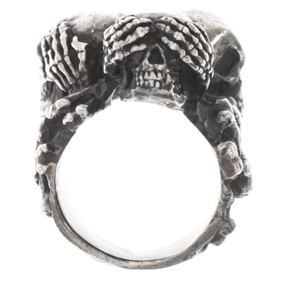 ※最終値下※クレイジーピッグ　Three Wise Skullスリーワイズスカル クレイジーピッグ CRAZY PIG DESIGNS THREE WISE SKULL RING #225