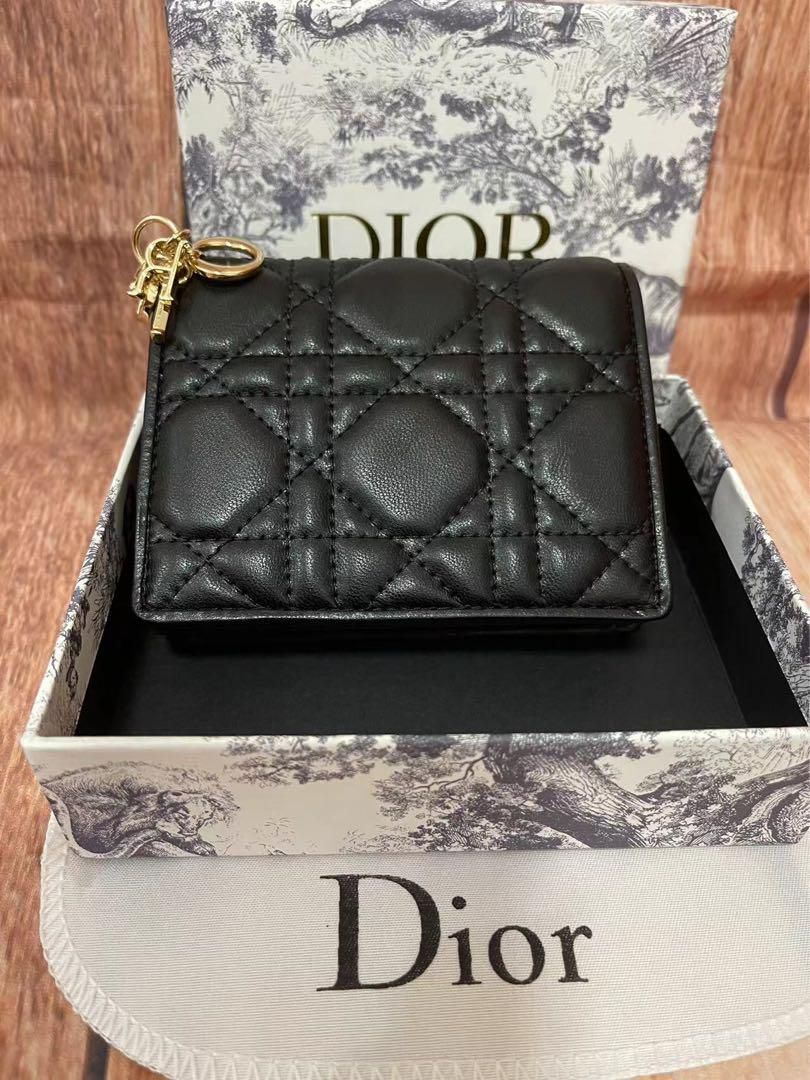 新品【Dior 】レディ ディオール 2つ折りウォレット ブラック