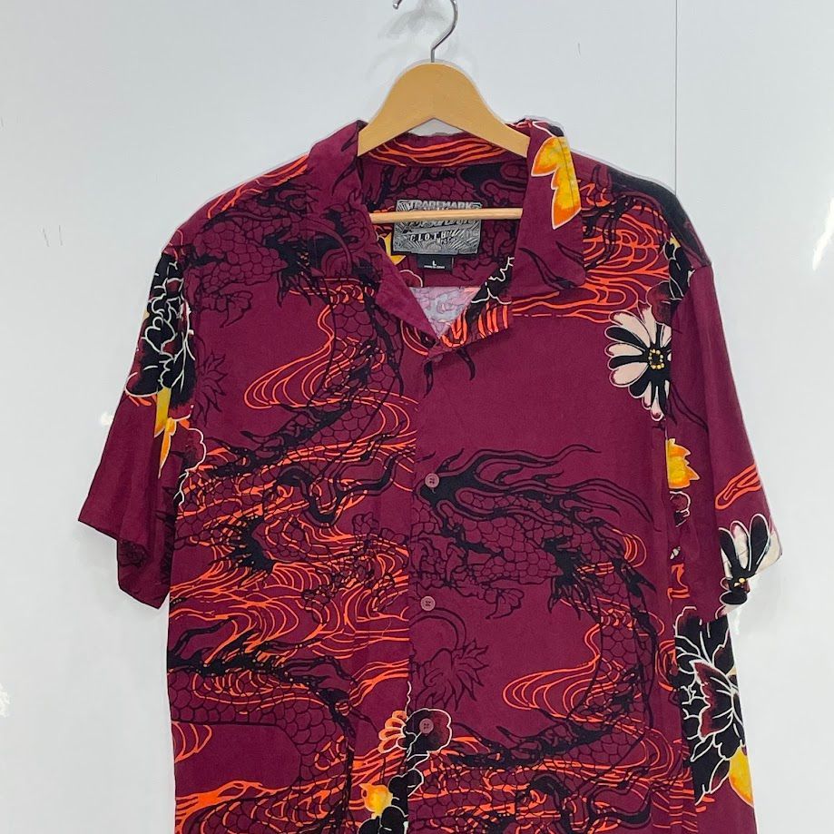 アロハシャツ レーヨンシャツ 総柄 US古着 半袖 シャツ ボタン