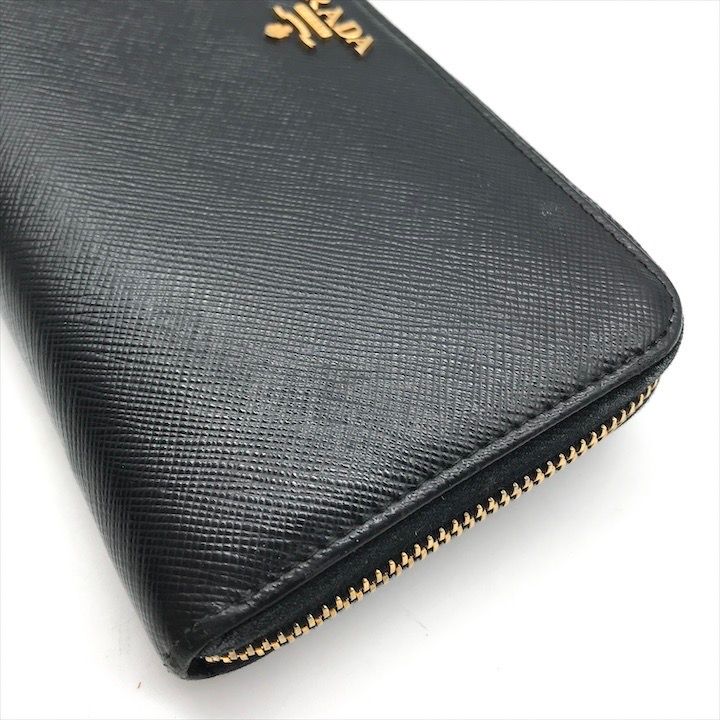 美品 PRADA プラダ 長財布 ウォレット サフィアーノ L字 ファスナー